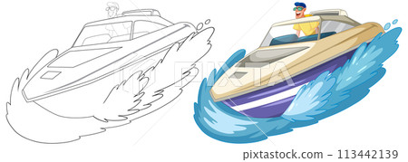Speedboats Racing on Turbulent Waters Speedboats Racing on Turbulent Waters 113442139