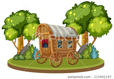 Enchanted Forest Wooden Caravan Scene Enchanted Forest Wooden Caravan Scene 113442147