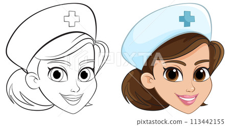 Friendly Nurse Character Illustration Friendly Nurse Character Illustration 113442155