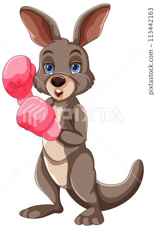 Boxing Kangaroo Cartoon Character Boxing Kangaroo Cartoon Character 113442163