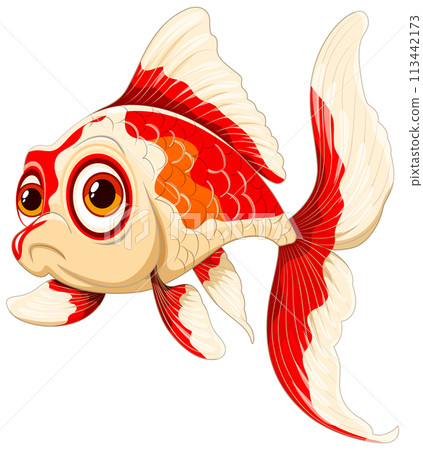 Colorful Fancy Goldfish Vector Illustration 113442173
