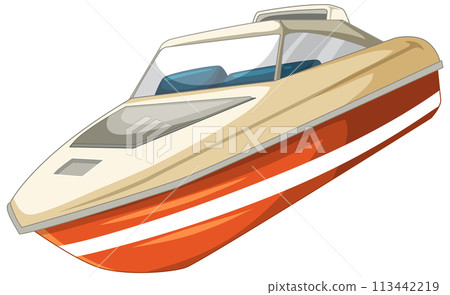Sleek Speedboat on a Sunny Day Sleek Speedboat on a Sunny Day 113442219