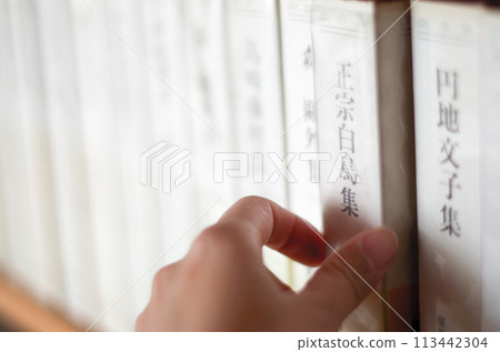 拿起書架上的日本文學全集 113442304