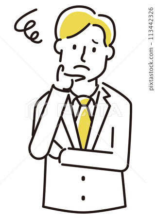 Classic: Communicative illustration of a person Do you have any of these concerns? Male newcomer concerns 113442326