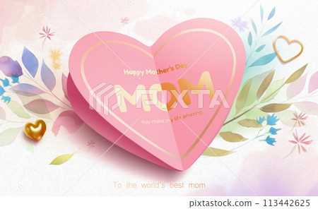 Pink Mothers Day card 113442625