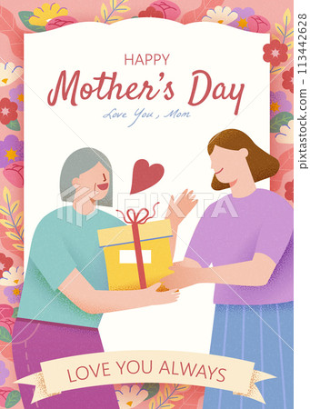 Floral Mothers Day poster Floral Mothers Day poster 113442628