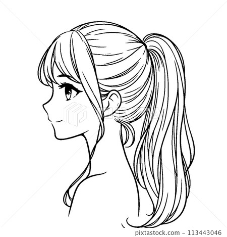 Woman with a ponytail 113443046