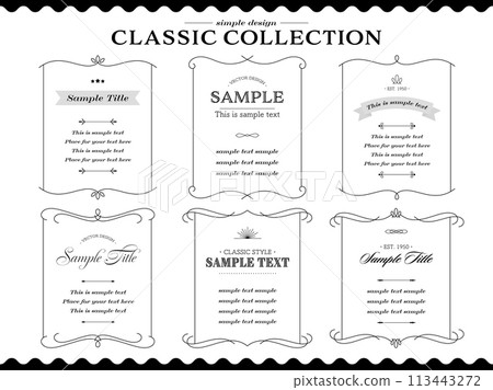 Simple, classic and modern frame set Simple, classic and modern frame set 113443272