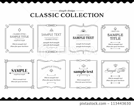 Simple, classic and modern frame set 113443630