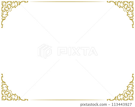 Luxurious gold classical antique frame ~ top and bottom Luxurious gold classical antique frame ~ top and bottom 113443927