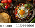 Mexican food - Huevos Rancheros , menu shot 113444606