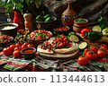 Mexican food, Cinco de Mayo celebration, menu shot, variety 113444613