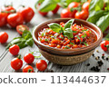 Mexican food, chiltomate sauce in bowl 113444637