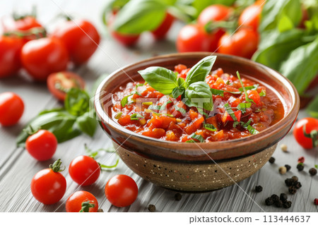 Mexican food, chiltomate sauce in bowl Mexican food, chiltomate sauce in bowl 113444637