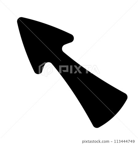 Cartoon arrow cursor icon, diagonal arrow pointer with rounded corners Cartoon arrow cursor icon, diagonal arrow pointer with rounded corners 113444749