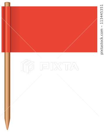 Red Flag on Wooden Pole Illustration 113445351
