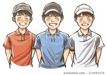 穿著高爾夫球服的年輕人 113445374