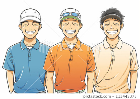 Young men in golf wear 113445375