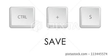 Save key combination. Keyboard shortcut for quickly executing command in operating system. Isolated vector on white background Save key combination. Keyboard shortcut for quickly executing command in operating system. Isolated vector on white background 113445574