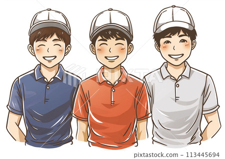 Young men in golf wear 113445694
