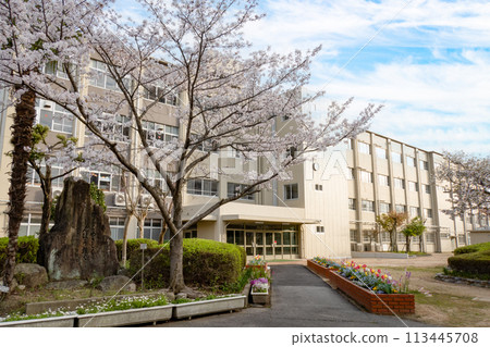 佐倉、小學建築和藍天 佐倉、小學建築和藍天 113445708