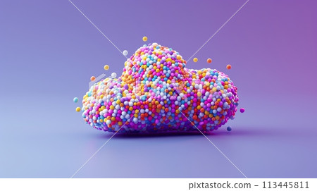 Colorful 3d cloud with multicolored balls 113445811