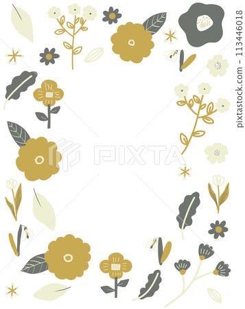 Scandinavian style autumn flower letter frame 113446018