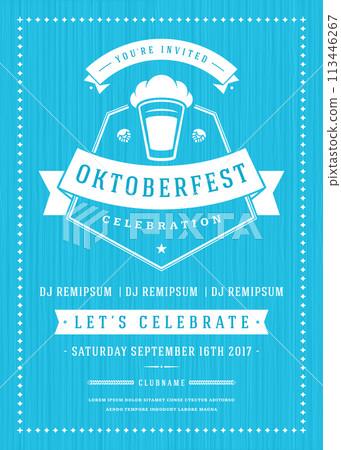 Oktoberfest Festival Poster Highlighting Beer, Music, and Food Oktoberfest Festival Poster Highlighting Beer, Music, and Food 113446267