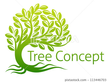 Tree Roots Concept Icon Sign Illustration Symbol 113446703