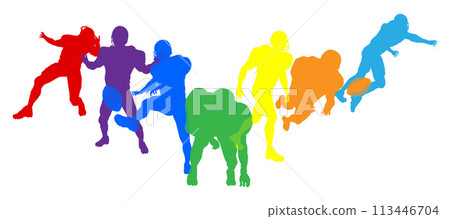 American Football Silhouette Player Silhouettes American Football Silhouette Player Silhouettes 113446704