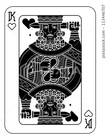 Playing Cards Deck Pack King Of Hearts Card Design 113446707