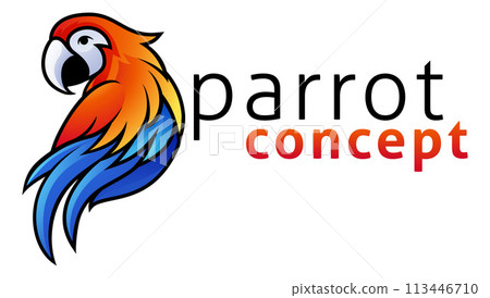 Parrot Bird Macaw Icon Mascot Concept Illustration 113446710