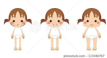 Illustration of cute little girls of various body types, set, variations, vector, white background Illustration of cute little girls of various body types, set, variations, vector, white background 113446767