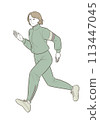 Middle-aged woman running 113447045