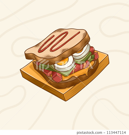 Hand drawn american cuisine illustration 113447114