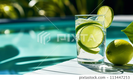 Cold water with lime 113447253