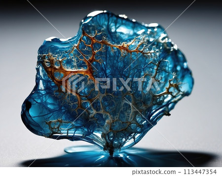 Abstract background blue gold, macro oil slick. Abstract background blue gold, macro oil slick. 113447354