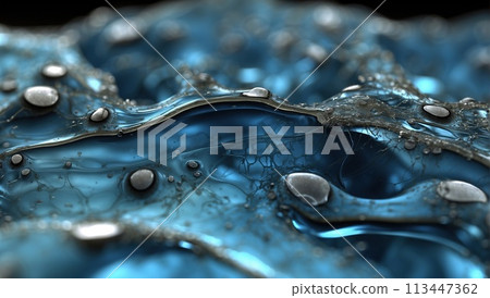 Abstract background blue gold, macro oil slick. Abstract background blue gold, macro oil slick. 113447362