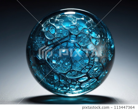 Abstract background blue gold, macro oil slick. 113447364