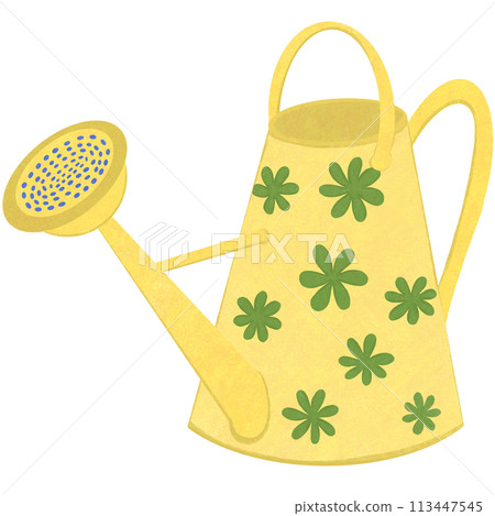 yellow watering can Green flowers. yellow watering can Green flowers. 113447545