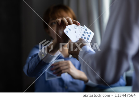一張女人玩紙牌 一張女人玩紙牌 113447564