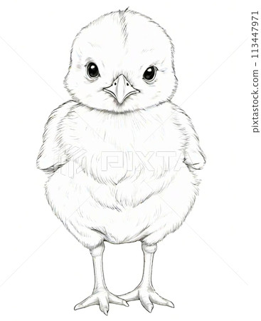 coloring page, chick, baby bird 113447971