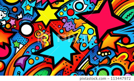 colorful background in pop art style illustration 113447972