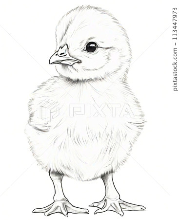 Cute Chick Coloring Page: Coloring Fun Galore 113447973