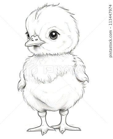 coloring page, chick, easter 113447974