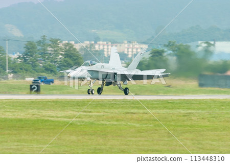 US Navy F/A-18C Hornet taking off US Navy F/A-18C Hornet taking off 113448310