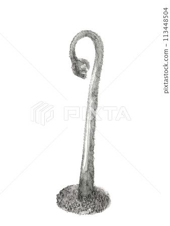 水墨風格的水彩蕨菜的簡單單調插圖【手繪】白色背景透明背景 水墨風格的水彩蕨菜的簡單單調插圖【手繪】白色背景透明背景 113448504