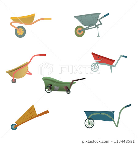 several types of garden carts with one wseveral types of garden carts with one wheel. There are painted illustrations of homemade iron carts and even a wooden or cast iron bathtubheel.  113448581
