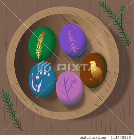 Watercolor easter eggs vector illustration collection. Vector illustration Watercolor easter eggs vector illustration collection. Vector illustration 113448588