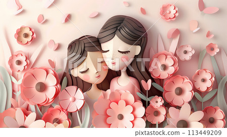 Women Standing in Field of Flowers Women Standing in Field of Flowers 113449209